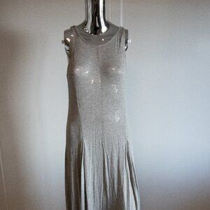 Gray Pleated Maxi Dress